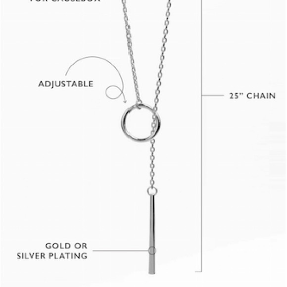 Heather Drop Lariat Necklace (Silver) - Nashelle Jewelry - Picture 3 of 3